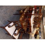 SET OF EIGHT GEORGE IV MAHOGANY BAR BACK DINING CHAIRS INCLUDING SIX STANDARD AND TWO ELBOW CHAIRS