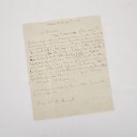 HORATIO NELSON TO REAR ADMIRAL DUCKWORTH LETTER, JULY 27TH ,1799 written in quill on folded sheet of