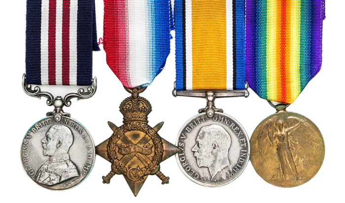 Four: Military Medal, George V first type (41206 Dvr H Thirkell D.103/Bde RFA), 1914-15 star, BWM,