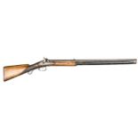 A German 14 bore percussion sporting rifle, 47½” overall, heavy octagonal barrel 32” with deep