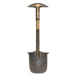 A scarce Wallace 1883 patent entrenching tool, iron blade and pick handle, wooden haft, length