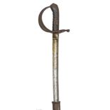 An Austrian cavalry trooper’s sword, d 1855, slightly curved, fullered blade 33½”, stamped with