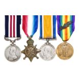 Four: Military Medal, George V first type (96537 Cpl G. Riley, RFA), 1914-15 star, BWM, Victory with