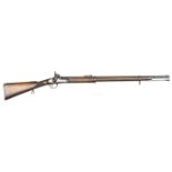 A .577” Volunteer Enfield 2 band percussion rifle, 49” overall, barrel 33”, B’ham proved, regulation