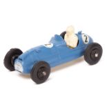 A Crescent Toys Cooper-Bristol 2-litre Grand Prix car. In light blue, with black wheels and tyres.