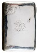A Royal Flying Corps officer’s silver cigarette case, engraved with RFC wings and motto, and owner’s