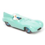 Dinky Toys Jaguar D Type (238). An example with turquoise body, white driver, blue interior and
