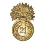 An OR’s 1874 pattern glengarry badge of The 21st (Royal North British Fusiliers) Regt, brass lugs (