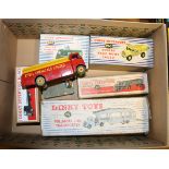 A small quantity of Dinky Toys. A Bedford Articulated Lorry in yellow No.521, a Euclid Rear Dump