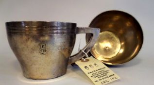 A pair of SS Leibstandarte “Adolf Hitler” large nickel silver Art Deco style cups, of the type