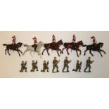2 Britains sets. Royal Regiment of Artillery from set No.1730. 3 standing and 4 kneeling all with