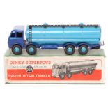 Dinky Supertoys Foden 14-ton tanker No.504. An example with violet blue chassis cab and mid blue