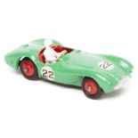 Dinky Toys Aston Martin DB3S (110). An example with mid-green body, white driver, red interior and