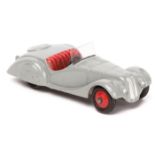 Dinky Toys Frazer Nash BMW (38a). An example in mid grey with red interior and wheels with black