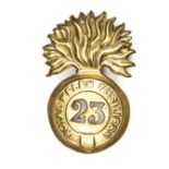 An OR’S 1874 pattern glengarry badge of The 23rd (Royal Welsh Fusiliers) Regt, large size, brass