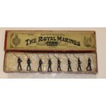 Britains Royal Marines set No.35. 8 figures, Officer plus 7 Marines, all marching with rifles at the