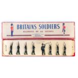 Britains Swedish Army Svea Livgarde (First Lifeguard) No.2035. 8 figures marching, Officer with