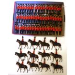 A quantity of Britains basic paints/2nd grade castings. 1st Dragoons, mounted, 17 on dark brown