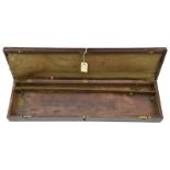 An early 19th century mahogany case for a DB sporting gun, brass mounts including sliding catches to