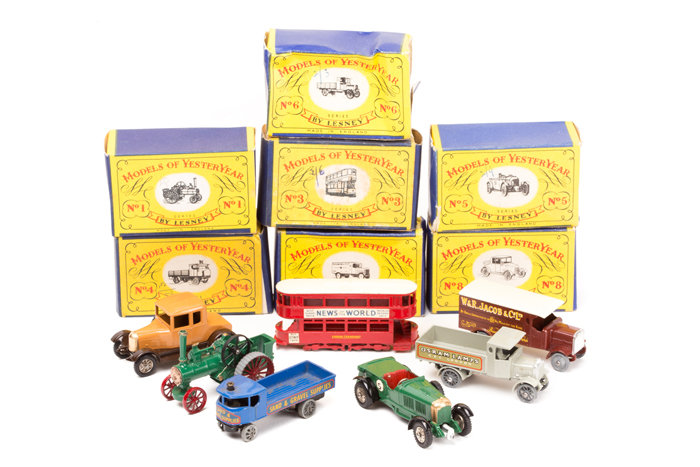 7 original series Matchbox Models of Yesteryear. No.1 Allchin Traction Engine. No.3 ‘E’ Class