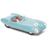 A Corgi Toys Lotus Mark 11 Le Mans sports racing car (151). An example in blue with red seats, clear