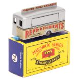 Matchbox Series No.74 Mobile ‘Refreshments’ Bar. An example in metallic silver with a light blue