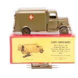 A Britains Army Ambulance No.1512. 1950’s example with opening driver’s door, opening rear doors,