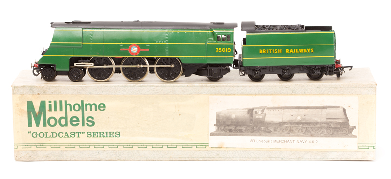 A Millholme Models Goldcast Series OO SR Merchant Navy class tender locomotive. An un-rebuilt