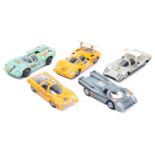 4 1960’s Italian Politoys Export 1:43 scale sports racing cars. Lola Aston Martin in mint green RN3.