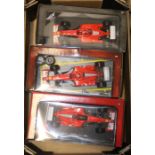 6 Hotwheels 1:18 scale Formula 1 racing cars. Jordan E110 Jarno Trulli, McLaren Mercedes MP4-16