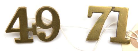 2 similar brass numerals, 49 and 71. GC Part of a Private Collection
