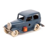 A 1930’s Tri-ang Minic tinplate clockwork small Ford saloon car (1M). An example in almost RAF
