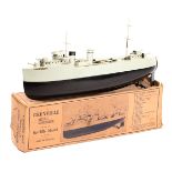 A scarce early Sutcliffe Grenville Model Destroyer. A tinplate clockwork Naval ship, an example in