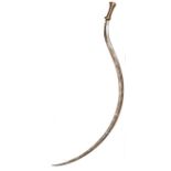 A 19th century Ethiopian sword shotel, sharply curved, shallow, hollow diamond section blade 40”,