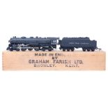 A rare Graham Farish OO gauge American 4-6-4 tender locomotive. Complete with its 12-wheeled bogie