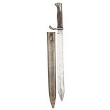 A WWI Seitengewehr bayonet M1898/05, swollen sawback blade, by Weyersberg Kirschbaum & Cie,