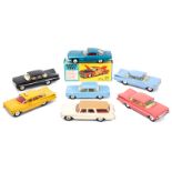 7 Corgi Toys. Ghia L.6.4 (241) in metallic blue with red interior, boxed. Plus 6 loose examples –