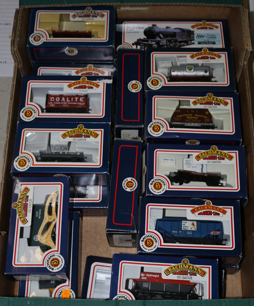 2 Bachmann OO locomotives and 20 freight wagons. A BR class 03 0-6-0 diesel locomotive D2012 (31-