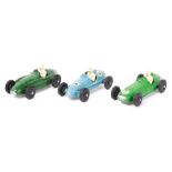 3 Crescent Toys. BRM Mk 2 Grand Prix car. In mid green, with black wheels and tyres. Racing number