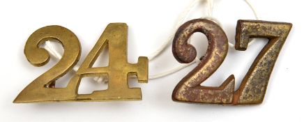 2 similar brass numerals, 24 and 27 (one lug missing). GC Part of a Private Collection