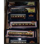 2 Bachmann OO locomotives and 7 passenger coaches. A BR type 4 class 46 1-Co-Co-1 diesel