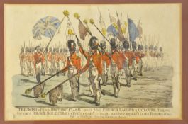 A Geo hand coloured print “Triumph of the British Army, over the French Eagles and Colours, Taken by