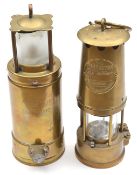 A miner’s all brass oil lamp, by The Protector Lamp & Lighting Co Ltd, Manchester; and a miner’s