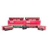 A quantity of Hornby Dublo 2-rail Passenger Coaches and Freight Rolling Stock. 9 passenger