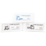 3 A. Smith Auto Models 1:48 scale white metal commercial vehicle kits. AEC Mammoth Major Mk3 Luton