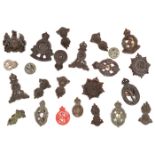 16 WWII plastic cap badges, RA grenades, corps, etc, GC; 7 others, AF. (23) Part of a Private