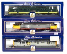3 Lima OO Co-Co diesel-electric locomotives. 2x class 37 Coedbach 37698 in BR Sector two tone grey