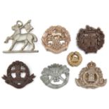 4 WWII infantry plastic cap badges: Queens, Gloucester back badge, Essex and Middlesex, VGC; 3