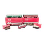 A quantity of Hornby Dublo 2-rail Passenger Coaches and Freight Rolling Stock. 9 passenger