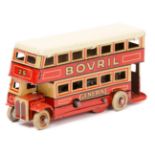 Another 1930’s AEC style tinplate clockwork penny toy GENERAL double deck bus. Possibly of German